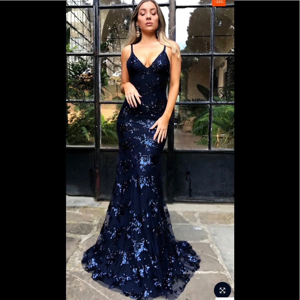 Navy prom dress.